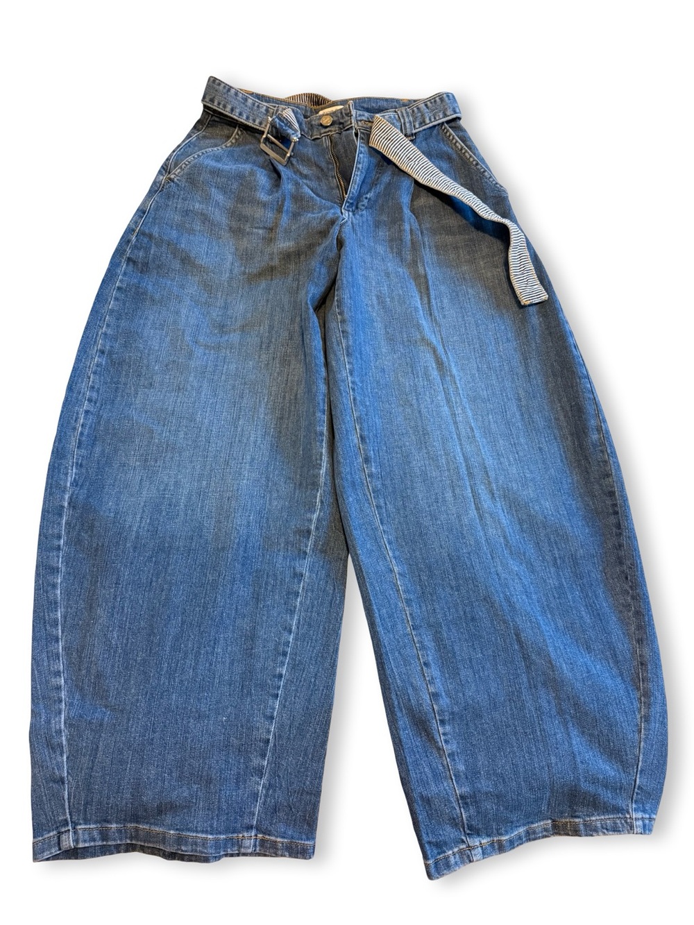 Maeve Belted High-Rise Relaxed Barrel Jeans - Picture 2 of 6